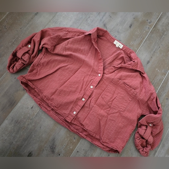 Love Notes Pink Button-Up Top and Skort Set - Picture 3 of 7